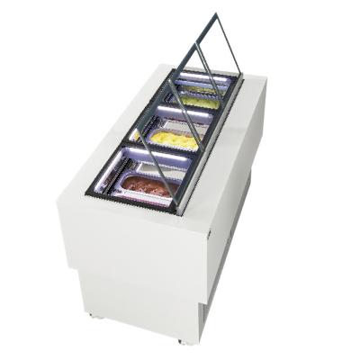 China Double-temperature Easybest Ice Cream Gelato Counter Introduce Soft Popsicle Freezer for sale