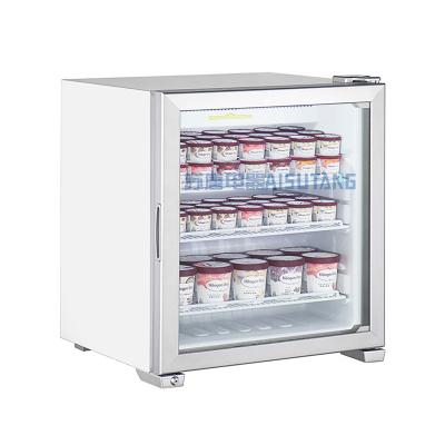 China Single-Temperature Mini Freezer Convnience Store Ice Cream Counter Display Show Small Glass Door Freezer for sale