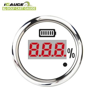 China Peak 24V 36V 48V White Face Gauge 52mm Digital Battery Level Indicator Warning Meter For Electric Golf Cart Tote Villager 4 for sale