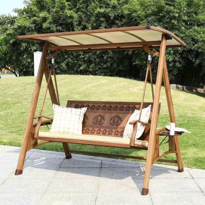 China Modern Luxury Patio Canopy Swing Chair Outdoor Aluminum Swing Bench With Pillow for sale