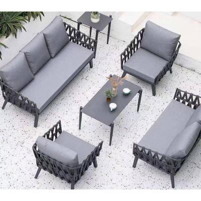 China Time Outdoor Furniture Luxury Outdoor Sofa Set Outdoor Furniture Villa Sectional Sofa Set With Cushions for sale