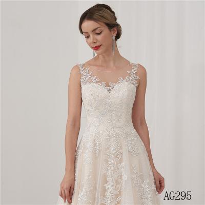 China Anti-Static Embroidered Sheath Women Short Backless Tail Pregnant Wedding Dress for sale