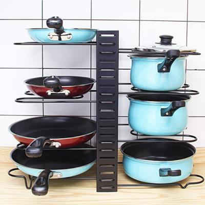 China Coupon Cookware Storage Rack Creative Decks Stand Cookware Rack Jars Pans Boiler Coupon Metal Bracket Multi Layers Kitchen Tableware Organizer for sale