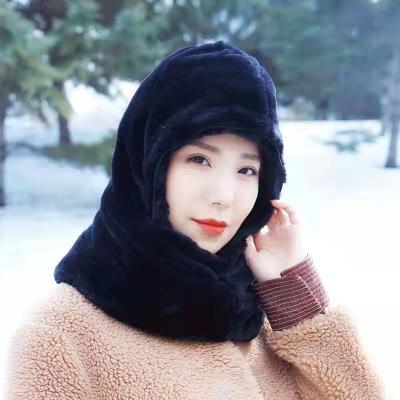 China Winter COMMON Warm Thermal Cap Women DS64 Girls Neck Warmer Earflap Windproof Hats Climbing Plush Balaclava Recycling Hooded Hat for sale