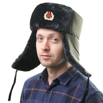 China DDA2088 Men's Joint Army Women's Warm Military Hats Thicken Ushanka Cycling Earflap Hat Russian Outdoor Winter Badge Soviet Trooper Hats for sale