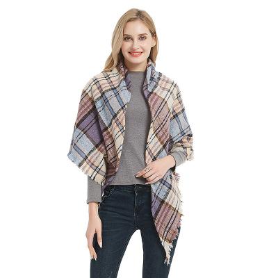 China Fashion D1004 2019 New Winter Grid Shawl Triangle Plaid Blanket Female Scarf For Women for sale