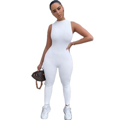 China PZF-M1011 Anti-Wrinkle Anti-Wrinkle Sportswear Sleeveless Slim Waisted Trotter Pants Top For Women Overalls One-Piece for sale