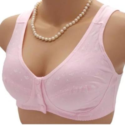 China Antibacterial Cheap Bra Women Wire Full Cup Front Close Bra Large Size Open Button Middle-aged Hot Free Bra for sale