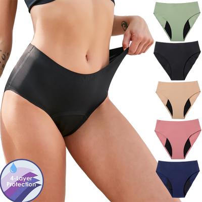 China 4 Four Layers Antibacterial 55ml Absorption Underwear Leak Proof Waist Period Panties High For Women Seamless Period Underwear Briefs for sale