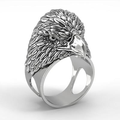 China Mens Rings 316L Stainless Steel Eagles Head Design Animal Ring Lead Free Nickel Free for sale