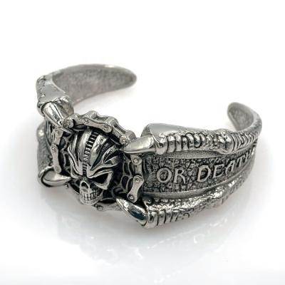 China OEM/ODM Exclusive Lead Free Stainless Steel Bracelet Skull Bangle Biker Bracelet Lead Free Nickel Free for sale