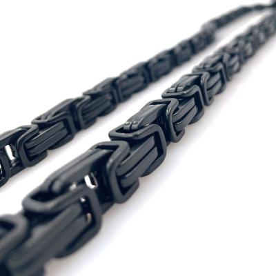 China Wholesale High Quality Black Plated Byzantine Necklace Lead Free Nickel Free 5MM 8MM 10MM 12MM Stainless Steel Chain Bracelet for sale