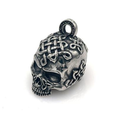 China Customized Jewelry Lead Free Nickel Free Logo Stainless Steel Skull Ride Bell Biker Jewelry for sale