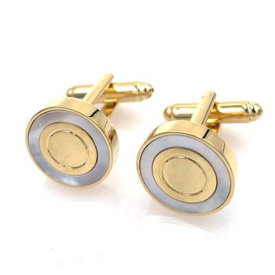 China Promotions Gifts Party Anniversary Engagement Wholesale Custom Gold Plated Inlaid Cufflink With Mirror Finish Stainless Steel Luxury Mens Cufflinks for sale