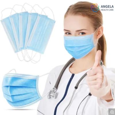 China Stock Anti Virus 3ply Non Woven Disposable Dust Civil Protective Respirator Masks Disposable Medical Mask for sale