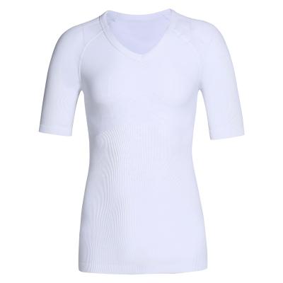 China MeiSu W050WH V-Neckline V-Neck Posture Correction Breathable Seamless Compression Light Version Dropshipper Shaper Invisible Shirt for sale