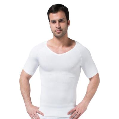 China MeiSu W020WH V-Neck Posture Correction Gills Compression Sports Body Shaper Breathable Seamless Bralette For Men for sale