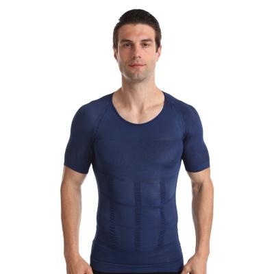 China MEISU T008 QUICK DRY Men's Fitness Shapers Exercise Slimming Shirts Lose Weight Shirt Tummy Waist Shapewear T-shirt for sale