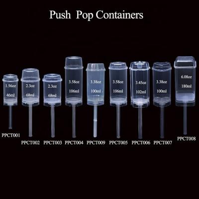 China Disposable Push Pop Container|Food Grade PP Push Pops Ice Cream/Cocktails/Confetti for sale