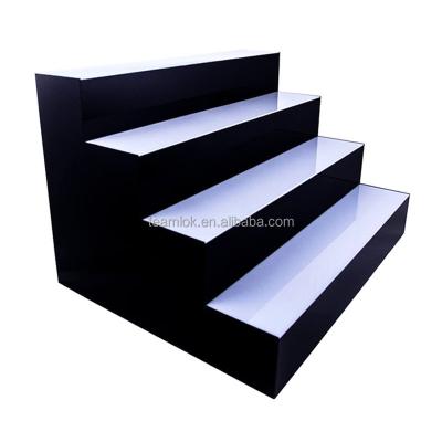 China Handmade Standard 4Tier|4 Stage LED Display Shelves Tiered LED Lit Acrylic Bottle Shelf Display Length 16