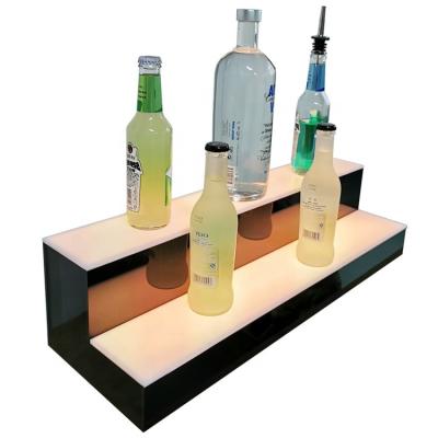 China Multi Viable Colorful 2-Step LED Liquor Bottle Display Stand for sale