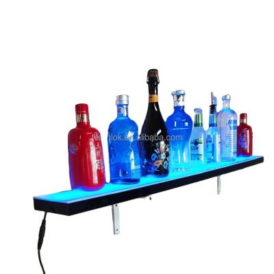 China Easy Installation Floating Wall LED Lighted Liquor Display Stand Depth 6inch| Liquor Bottle Display Stand 16