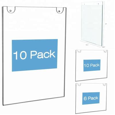 China Children's Menus / Acrylic Sign Holder Vertical Advertising / Wall Mounted Arts 8.5 x 11 inch Paper Clear Advertising Frames for sale