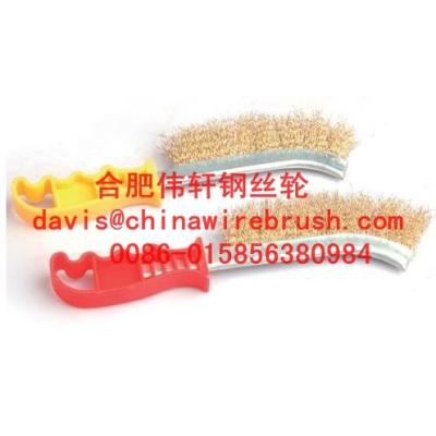 China Brass Wire Scratch Brushes with Plastic Handle for sale