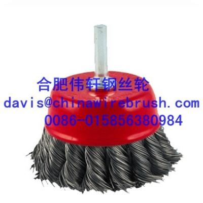 China Twist Steel Wire cup Brush with shaft for sale