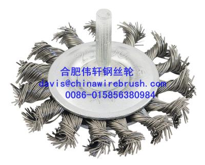 China Knotted Wire Bevel Brush With Shaft for sale