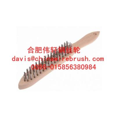 China 3 Row (3*16) Metal Wire Wooden Handle Brush for sale