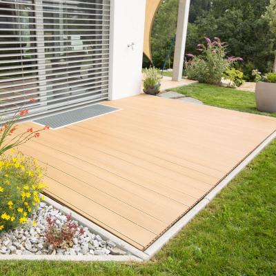 China Modern Composite Decking Flooring For Wood Composite Outside Panels wpc Interior Grooved Decking for sale