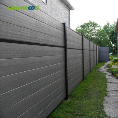 China Custom Private Garden Easy Installation Two Tone Composite Wpc Easily Assembled Wood Fence for sale