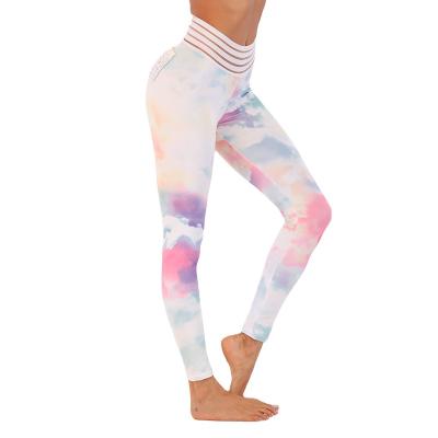 China Antibacterial Gray Underwear Female Outside Fashion Fitness Leisure Female Sport Tops Yoga Tie Dye Jogging Pants for sale