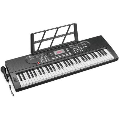 China Plastic 61 Key Piano Keyboard Portable Electronic Keyboard With Microphone Power Supply Music Stand Keyboard Stickers Microphone Clip for sale