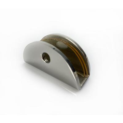 China Modern Glass Panel Hardware For Door Brackets Fixing Half Round Railing Flange Clip for sale