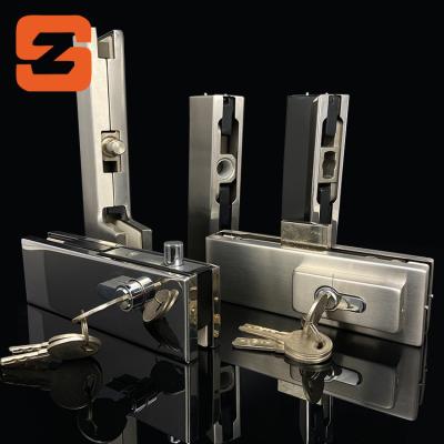 China Modern stainless steel clamp glass door lock patch fitting fit glass door fitting for sale