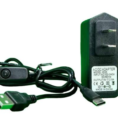 China Raspberry pi 4b board 5v 2.5a type-c to usb usa plug power adapter for sale