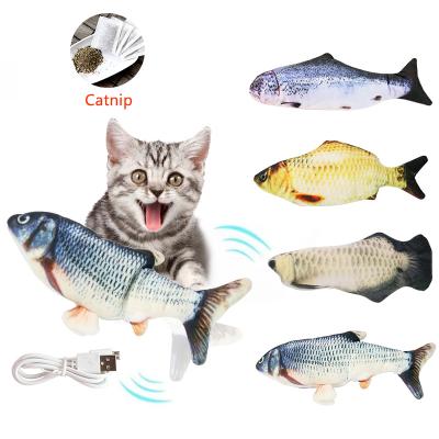 China Hot Selling Stuffed Realistic Magnetic Stuffed Fishes Interactive Collapsing Cat Toy for sale