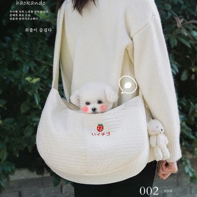 China Top Quality Cotton Breathable Widely Used White Portable Pet Carrier Bag for sale