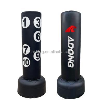 China BOXING/MUAY THAI/PUNCHING/MMA...AIDONG Manufacturer OEM Logo Boxing Free Standing Sandbag Punching Bag With Rack For Thai Kick Sandbag for sale