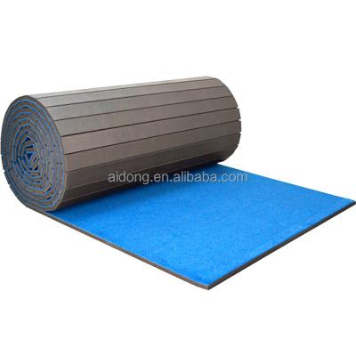 China Outdoor mat mat AIDONG mat cheer used gymnastic mats fold up wushu bjj foam sports roll out mat for cheerleaders for sale