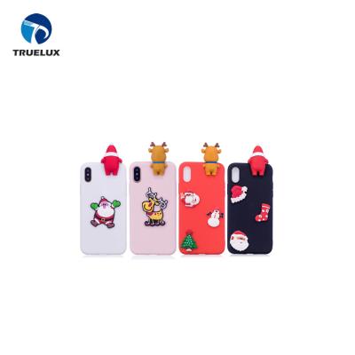 China New Arrival Eco - Friendly For iPhone XS Lying Christmas Doll Pattern TPU Case for sale