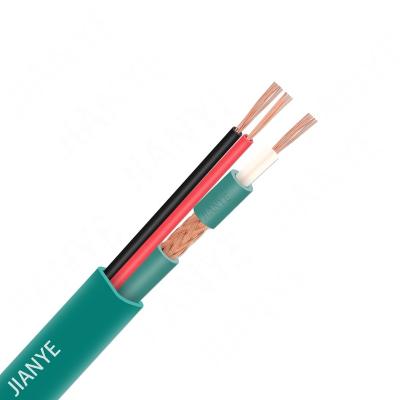 China CCTV/Security Camera Factory Supply Customized Green Solid PE KX7 PVC Security Camera KX6 KX7+2c Coaxial Cable Siamese Communication Cable for sale