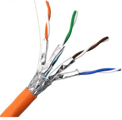 China Computer Network Solid Bare Copper Cable Braided Cat 6 SFTP cat6a Ethernet Cable for sale