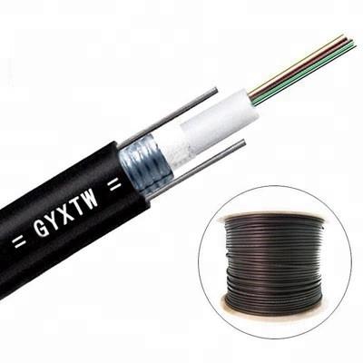 China Fiber To Home 6/8/12/16/24 Core Single Mode Outdoor Armored Fiber Optic Cable GYXTW for sale