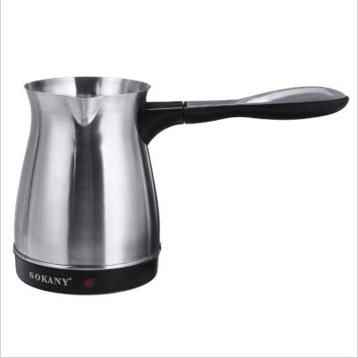 China PORTABLE Fast Heating 500ml Stainless Steel Turkish Coffee Portable Electric Pot 5 Cups With Rotating Base for sale