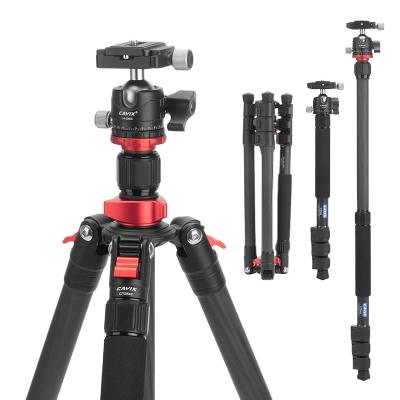 China Cavix PORTABLE Flexible Adjustable Compact Tripod No-column Design Professional Carbon Fiber Tripod for sale