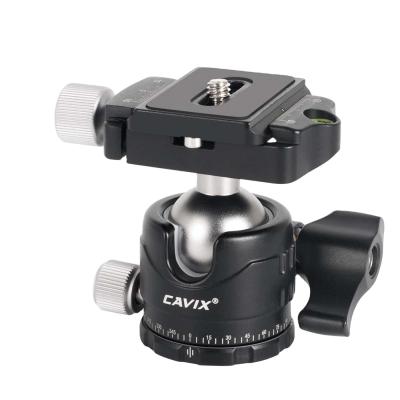 China Aluminum Alloy Cavix Photography Accessories Camera Tripod Ball Head 360 Degree Rotation Metal Tripod Panoramic Head for sale