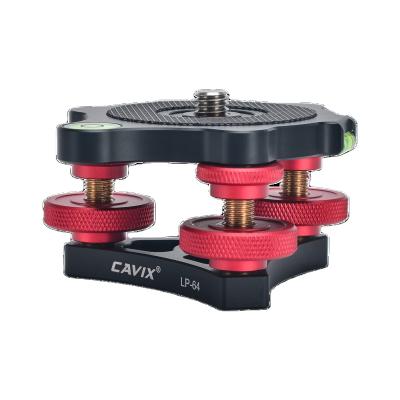 China Professional Aluminum Alloy Cavix Aluminum Alloy Tripod Leveling Tri Wheel Precision Base Leveler With Spirit Level for sale